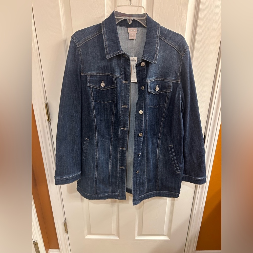 Chico’s Large Size 2 Blue Denim Jacket